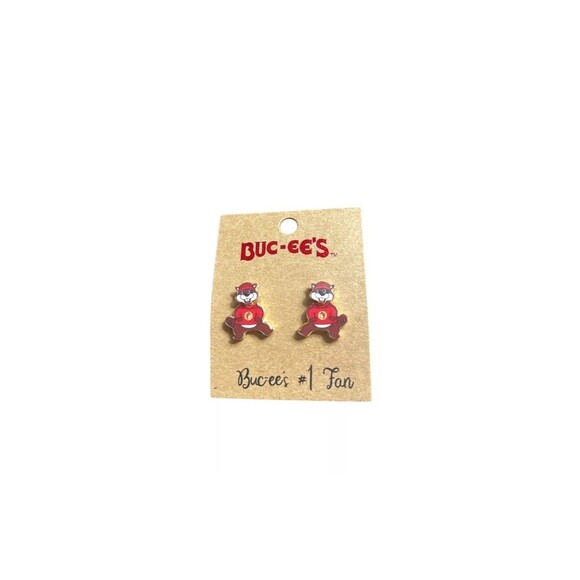 Buc-ee's Number 1 Fan Beaver Pair Of Earrings Dangle Bucees Gas Station New - Picture 1 of 3